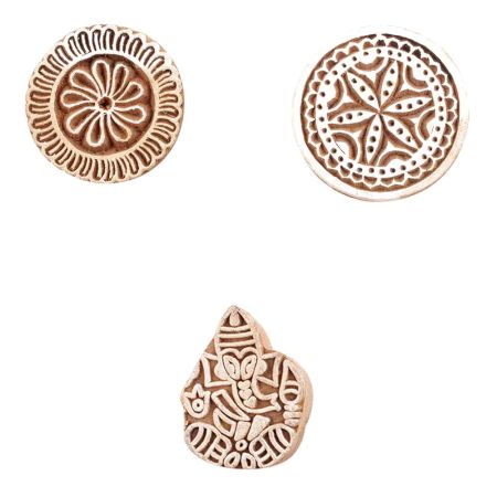 Set of 3 Piece New Mix Wooden Printing Block